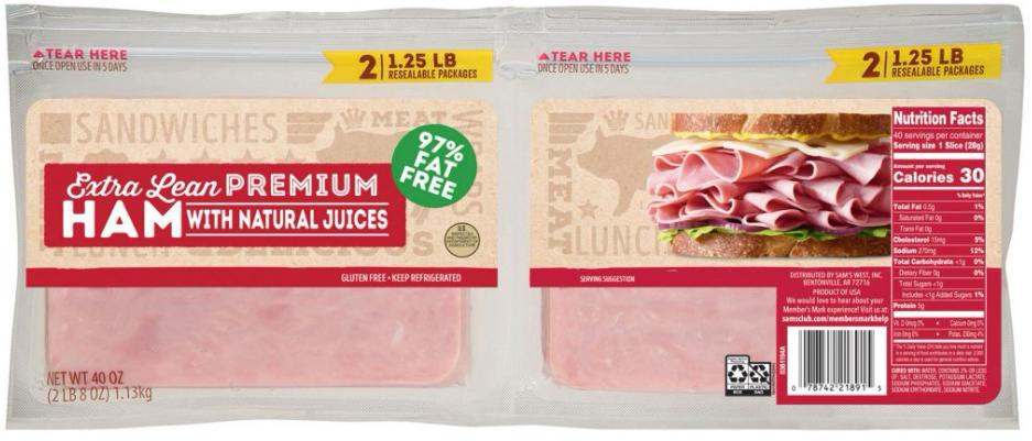 Extra Lean Premium Ham, 40 oz.